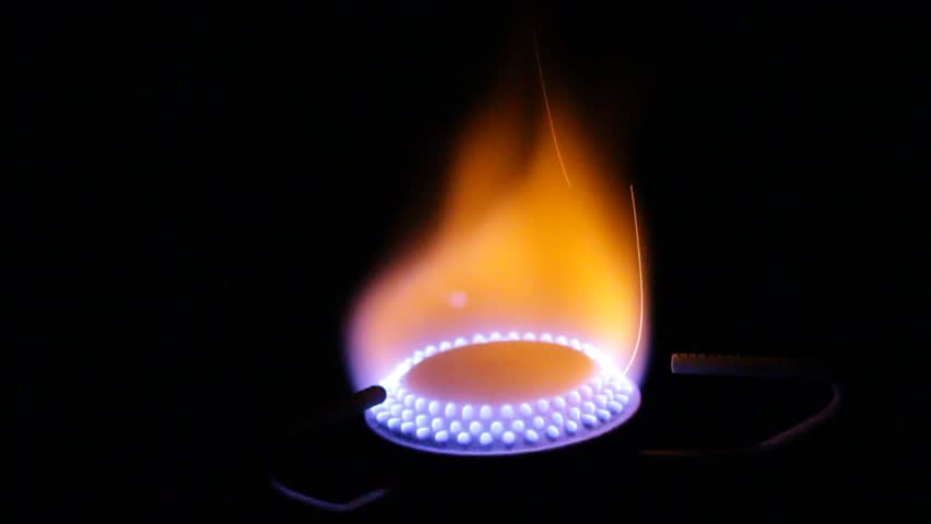 Gas fire close-up