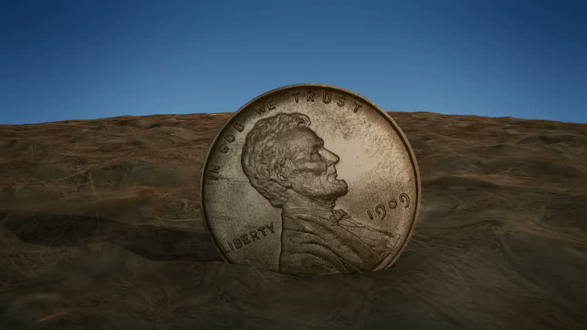 1080p Hd Video of a money tree sprouting from a penny and growing into a tree