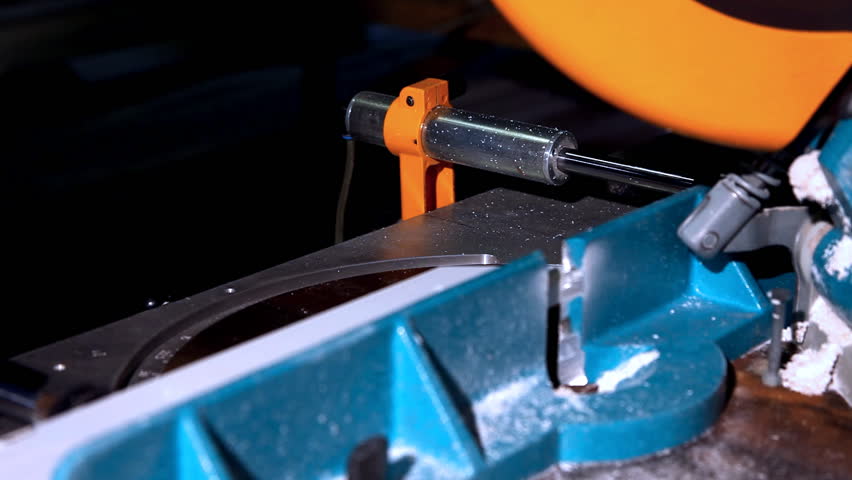 Machine for cutting plastic profile close up