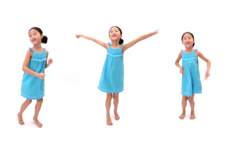 Collage of a little girl dancing 