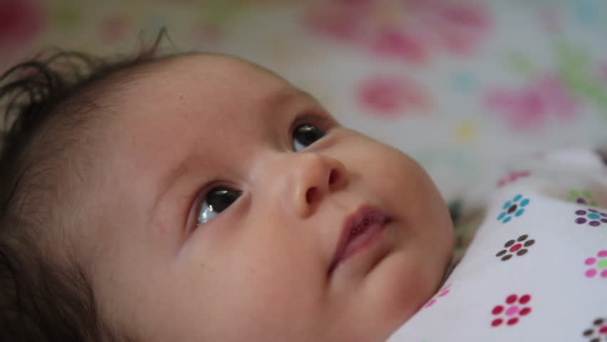 Happy baby's face, close up