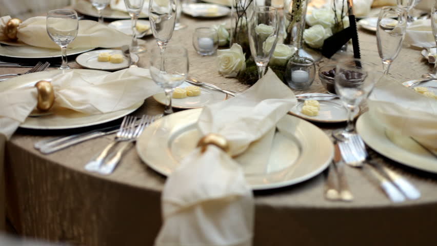 Pan of Prepared Wedding Dinner Table 24p