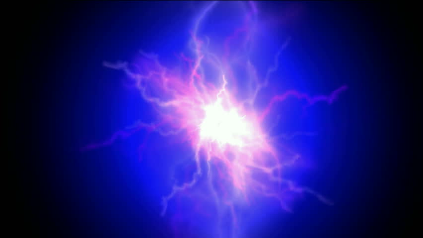blue nebula and whirl laser,lightning,magnetic field,energy tech background
