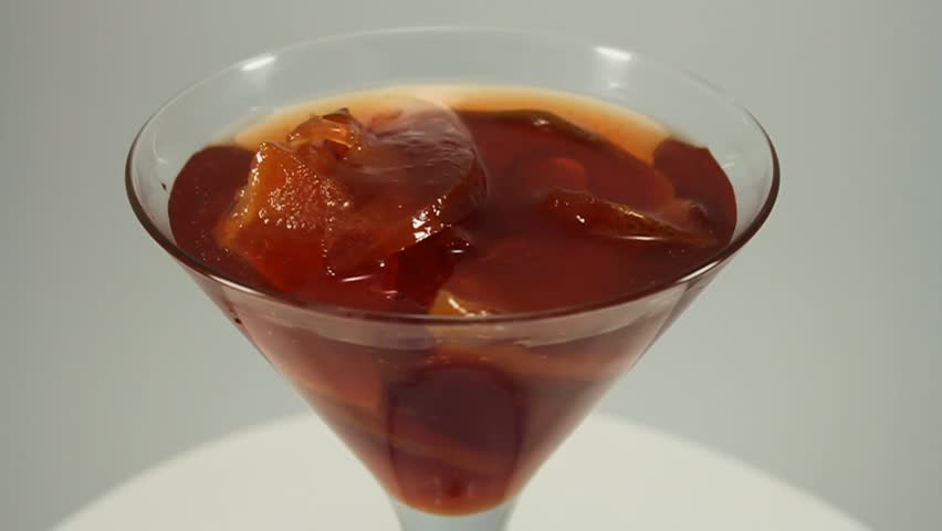 Quince marmalade in a glass goblet