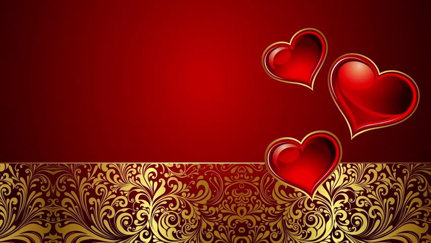 Scrolling Hearts Side On Red Scrolling Vertical Line Of Hearts Beat On