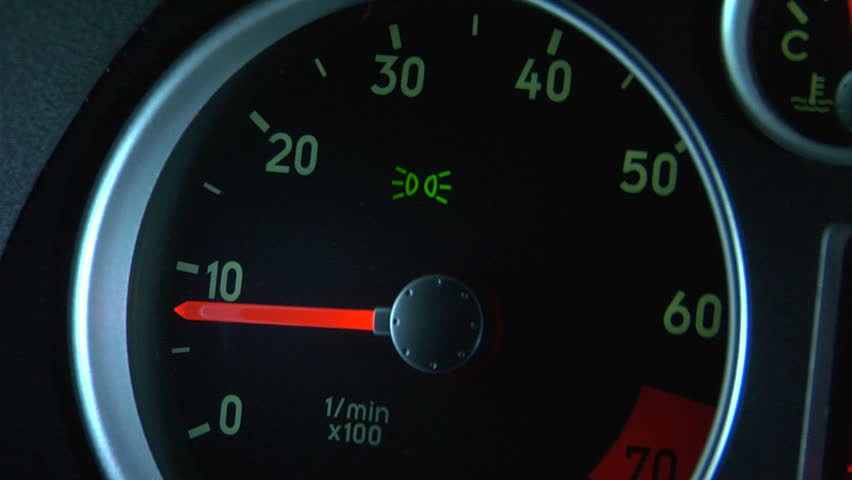 Sports car gauge revs.