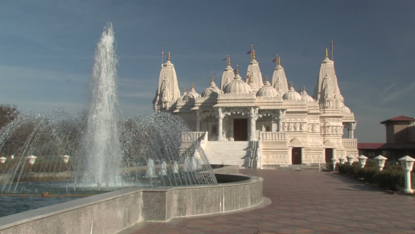 Hindu Temple and Fountain