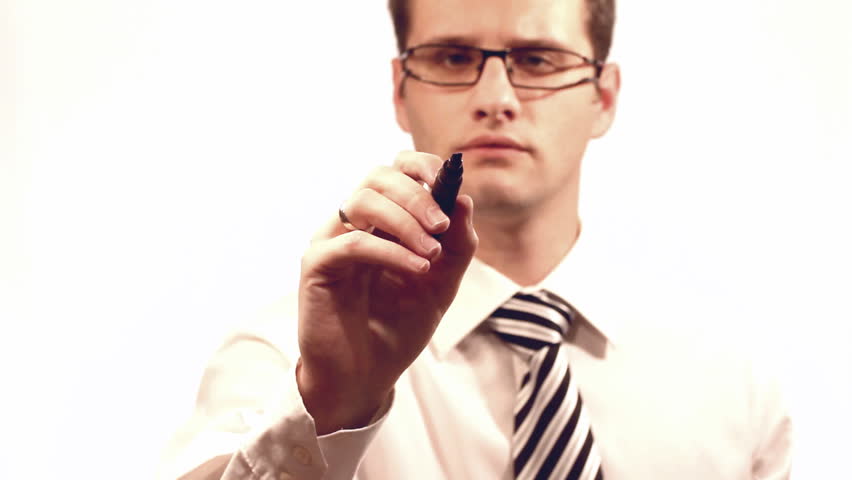 Businessman drawing a organization chart