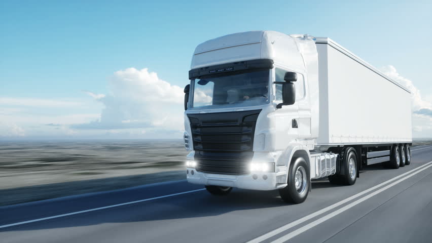  White  Truck  Semi  Trailer  On Stock Footage Video 100 