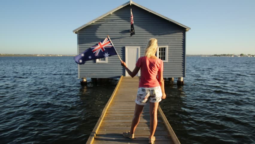 Blue Boat House Iconic Most Stock Footage Video 100 Royalty