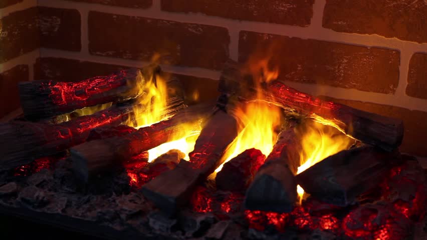 Beautiful Electric Fireplace Stock Footage Video 100 Royalty Free