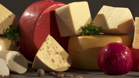 Stockvideoklipp Pa Cheese Varieties Different Types Of Helt