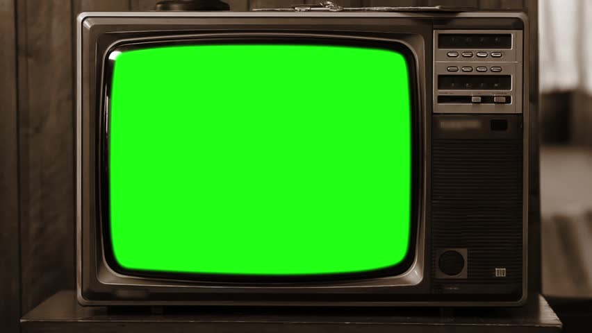 80s Tv with Green Screen. Arkivvideomateriale (100 % royalty-fritt ...