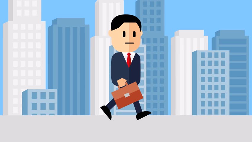 Cartoon Man in a Business Stock Footage Video (100% Royalty-free