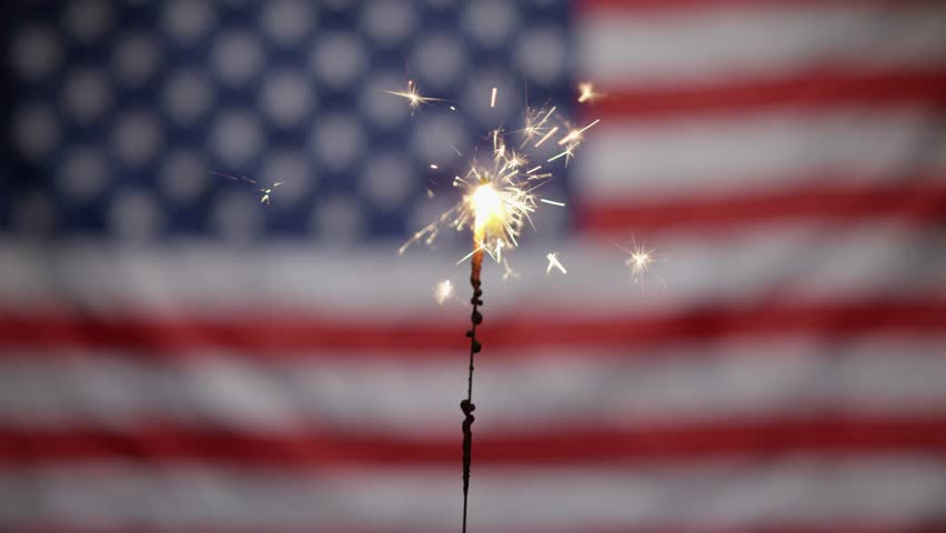 Fireworks and American Flag on 4th of July image - Free stock photo ...