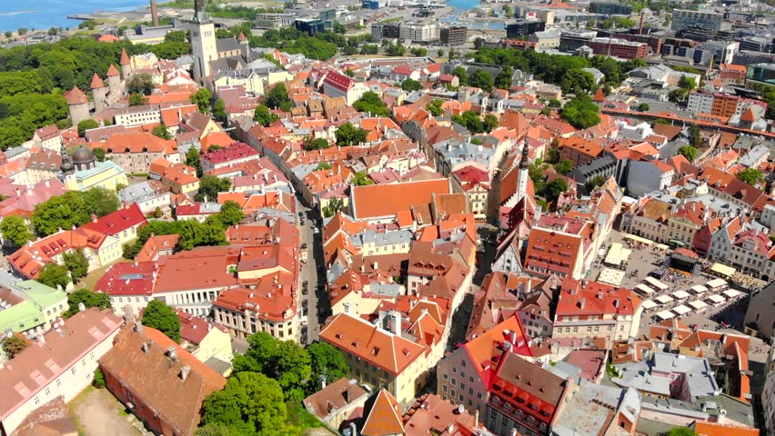 Tallinn Estonia Old Town Scenic Stock Footage Video 100