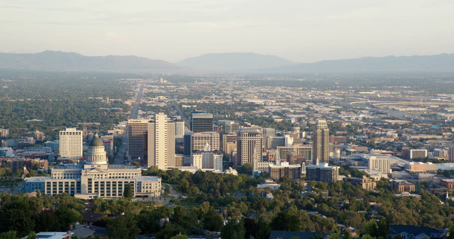 Cityscape With Mountains In Salt Lake City, Utah Image - Free Stock 