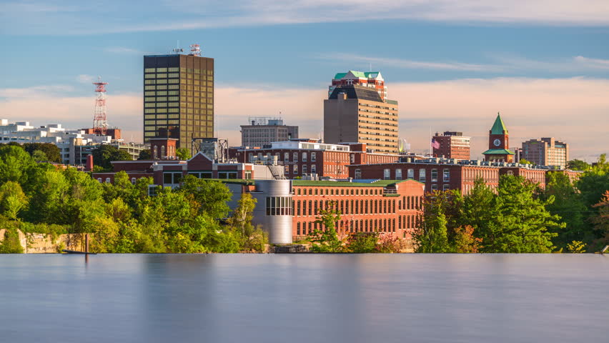 Downtown Buildings and Cityscape in Manchester, New Hampshire image ...