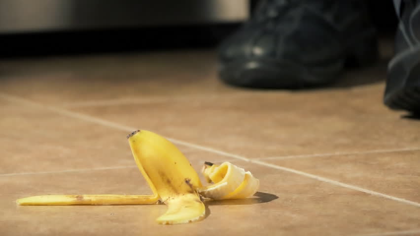 Slipping On Banana Peel and Stock Footage Video (100% Royalty-free