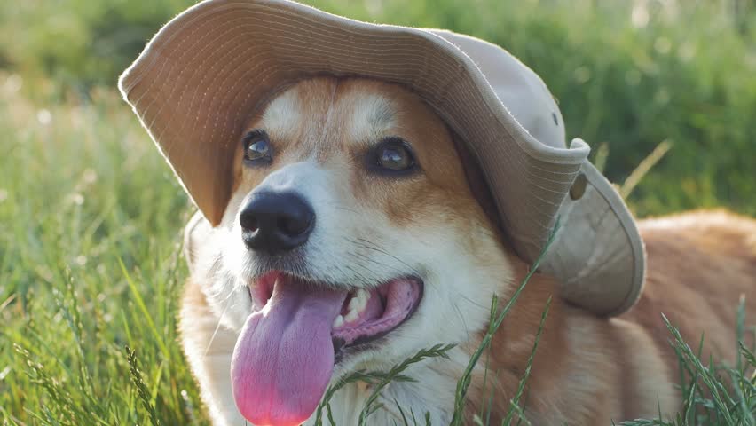 Funny Corgi Dog Traveler Hat Relaxing 