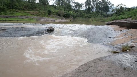 Beautiful view of Chaparai Waterfall in Araku Valley in monsoon season, Visakhapatnam, India.