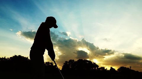 Female Golf Swing Silhouette Stock Video Footage 4k And Hd