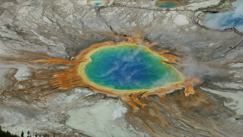 Grand Prismatic Spring In Yellowstone National Park, Wyoming Image 