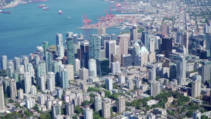 Vancouver skyline from Stanley Park in British Columbia, Canada image ...