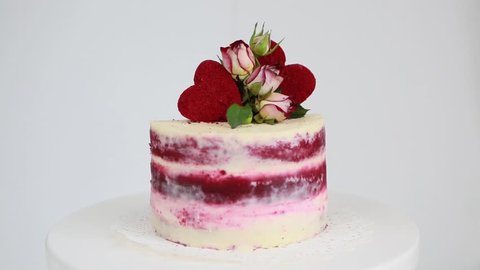 Red Velvet Heart Shaped Cake Stock Video Footage 4k And Hd Video
