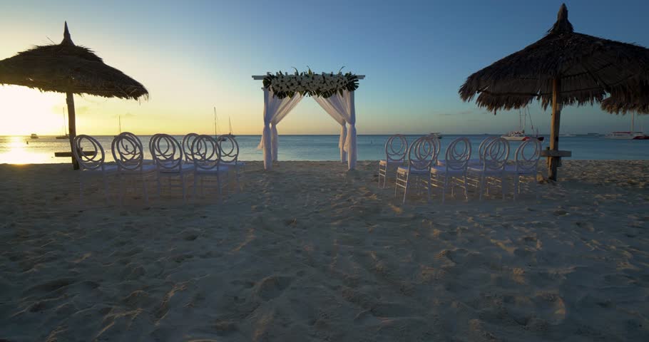 Beautiful Beach Wedding Altar Tropical Stock Footage Video 100 Royalty Free 1025297723 Shutterstock