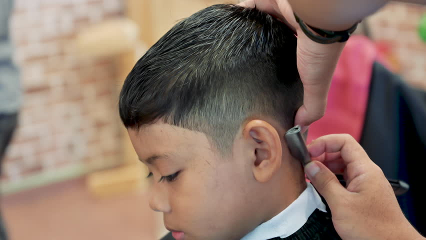 Kid Haircut And Trimming With Stock Footage Video 100 Royalty