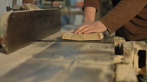 Carpenter Man Working Indoors In Stock Footage Video 100 Royalty