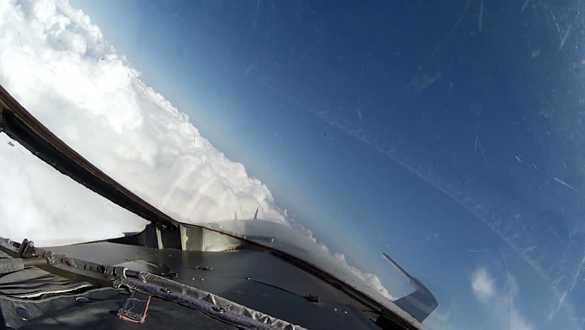 Flight Over Clouds View From Cockpit Plane. Stock Footage Video ...