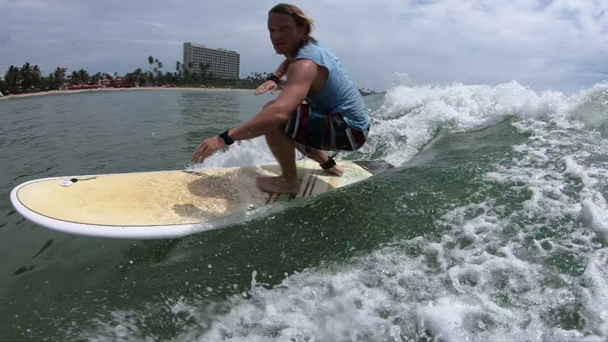 Amateur Surfer Rides The Ocean Stock Footage Video 100 Royalty Free 1027524863 Shutterstock