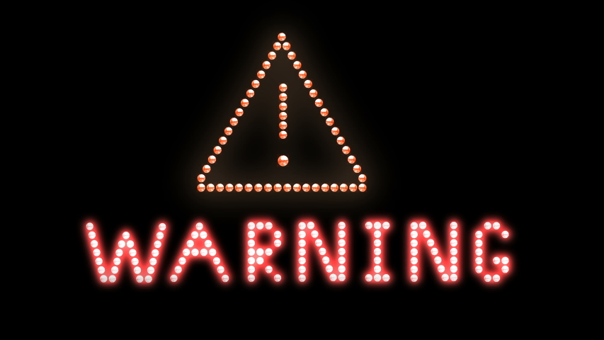 Warning Text Sign Seamless Loop Stock Footage Video 100 Royalty