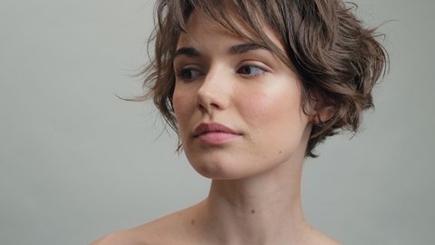Grey Short Hair Model Stock Video Footage 4k And Hd Video Clips