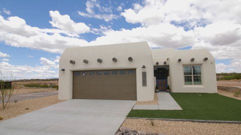 Southwest Home Exterior Clouds Timelapse Stock Footage Video 100