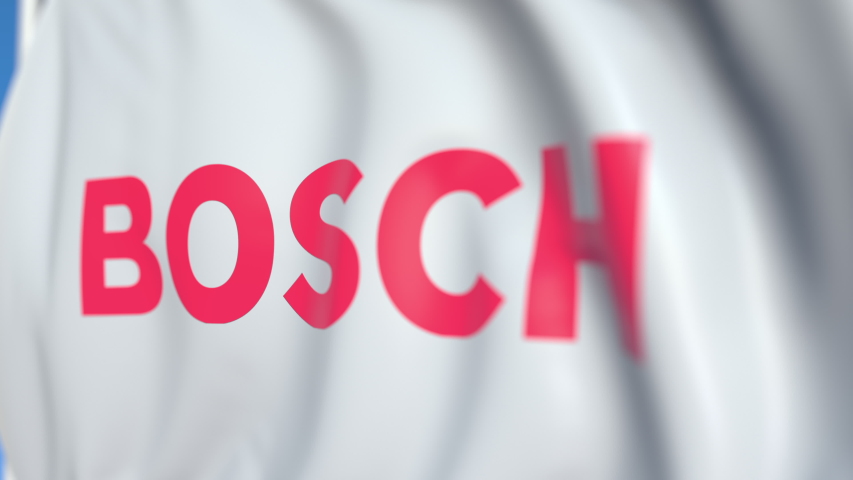 Flag With Robert Bosch Gmbh Stock Footage Video 100 Royalty