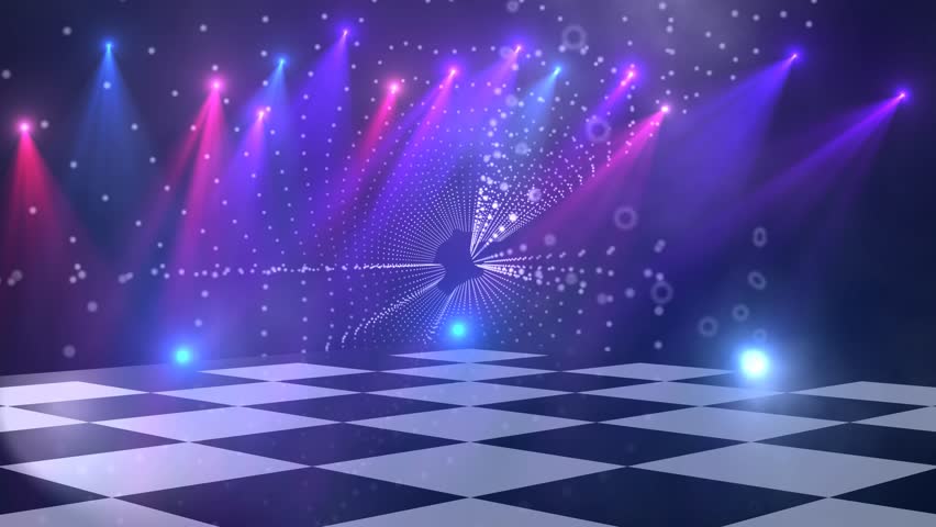 Virtual Dance  Floor Disco Lights Background 4 For Titles 