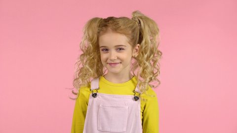 Cute Curly Little Girl With Stock Footage Video 100