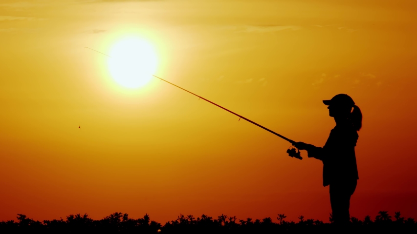 person-fishing-on-the-shore-at-sunset image - Free stock photo - Public ...