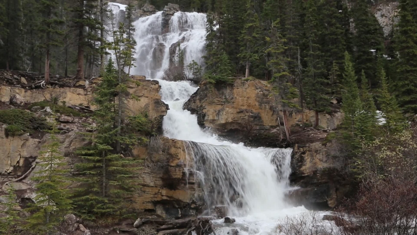 Waterfall from the Mountain in Banff National Park, Alberta, Canada ...