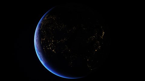 Concept U1 View Of The Realistic Planet Earth From Space With Atmospheric Clouds Animation Planetary Rotation And City Lighting Effects Textures Planetary Maps By Solar System Scope