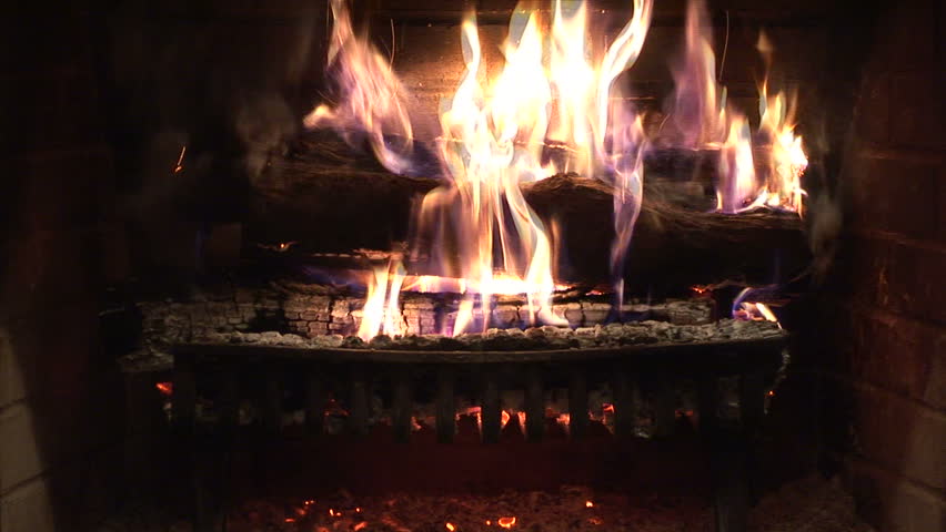 Hd00 23fire In A Fireplace With Sound