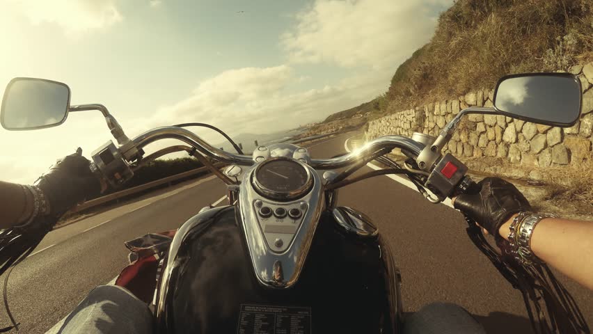 Classic Motorcycle Trip On a Stock Footage Video (100% Royalty-free