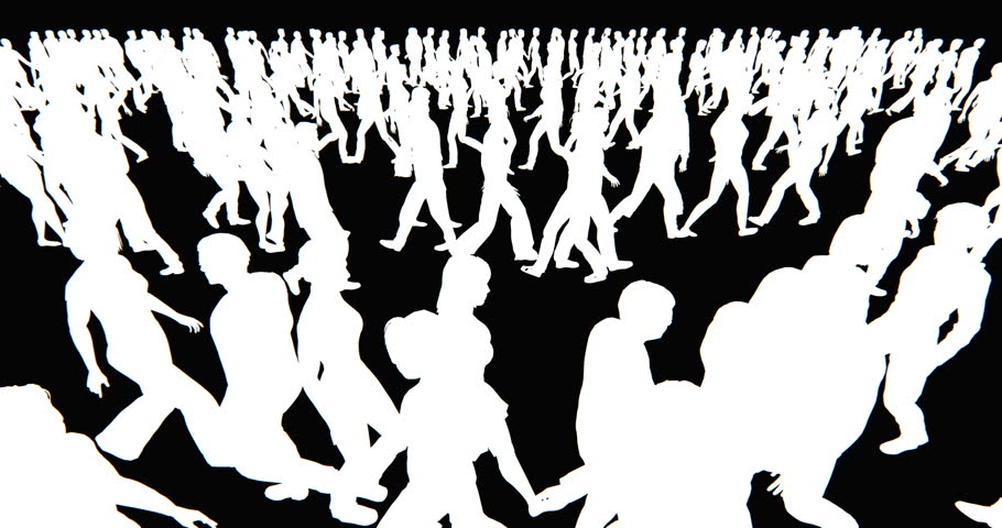 Crowd Silhouettes Walking, Seamless Loop Stock Footage Video 1983682 ...
