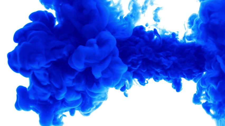 Blue Ink In Water.Creative Slow Motion. On A White Background. Stock ...