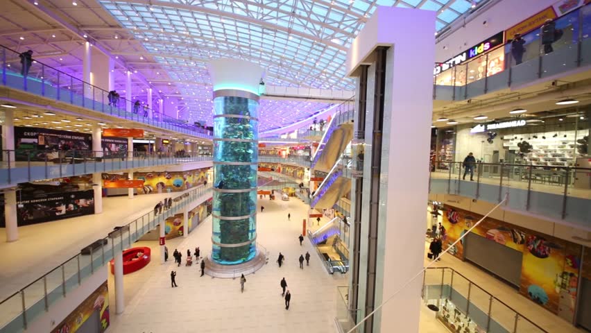 MOSCOW, RUSSIA - DECEMBER 5, 2014: Huge Shopping Center Aviapark With ...