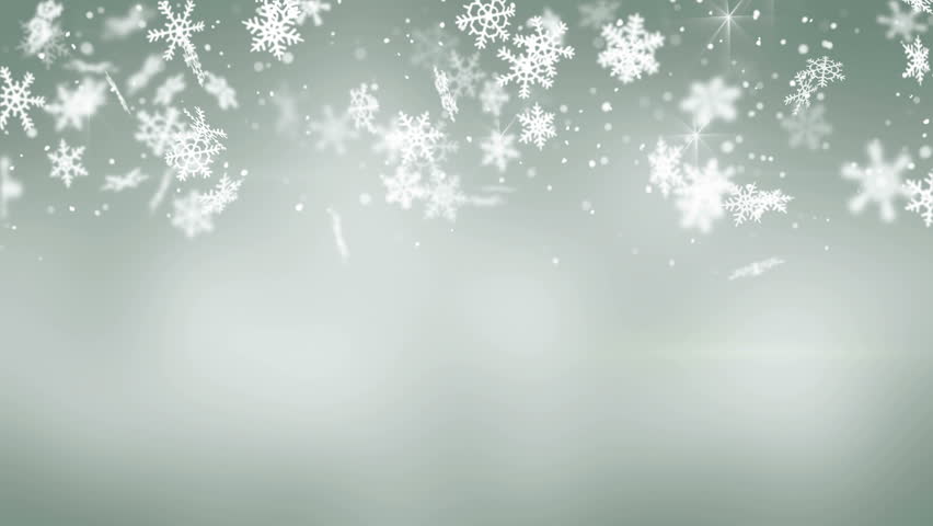 4K Landscape Of House And Winter Snow Falling Over Gray Sky Night With