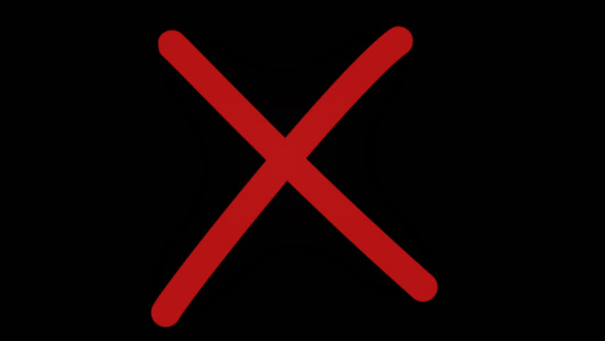 Isolated red “Cross Mark” symbol rotating on the… - Royalty Free Video